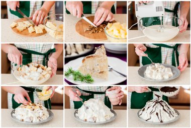 A Step by Step Collage of Making Pancho Cake 