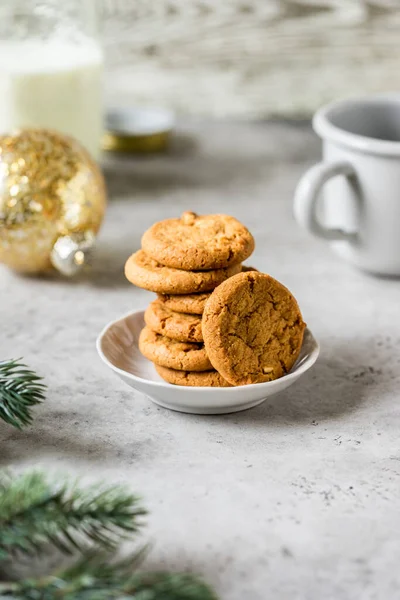 Stack Cookies Christmas Mood Copy Space Your Text — Stock Photo, Image