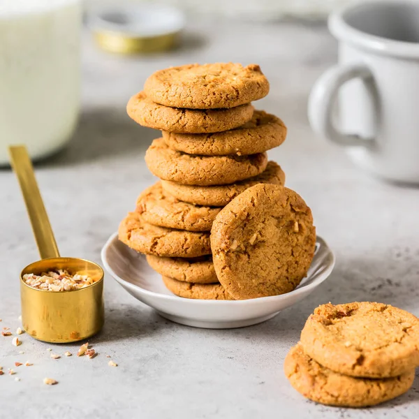 Stack Cookies Milk Square — Stock Photo, Image