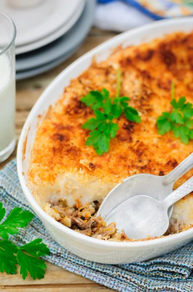 Hachis Parmentier, versão francesa da torta de pastor — Fotografia de Stock