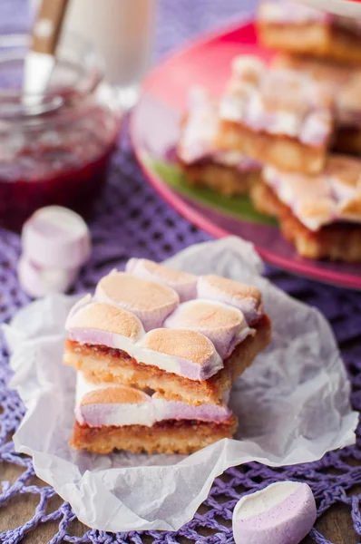 Marshmallow Jam Slice — Stock Photo, Image