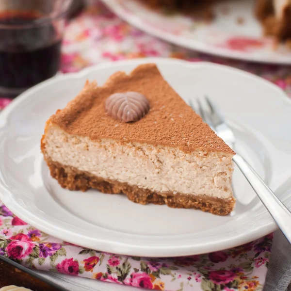 A Slice of Spiced Coffee Cheesecake — Stock Photo, Image