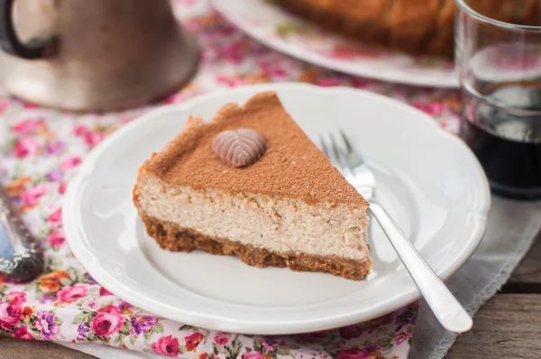 A Slice of Spiced Coffee Cheesecake — Stock Photo, Image