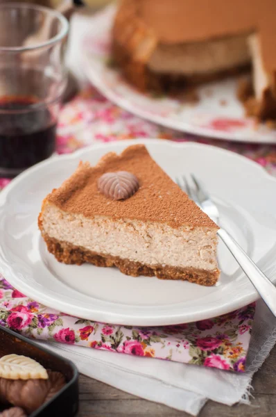 A Slice of Spiced Coffee Cheesecake — Stock Photo, Image