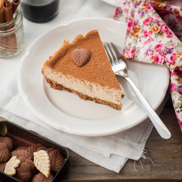 A Slice of Spiced Coffee Cheesecake — Stock Photo, Image