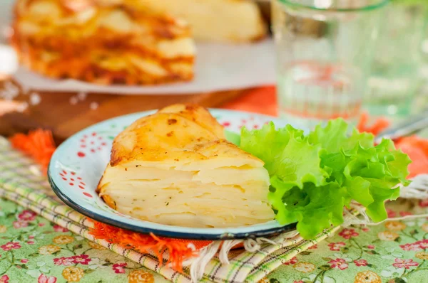 A Slice of Layered Potato Bake — Stock Photo, Image