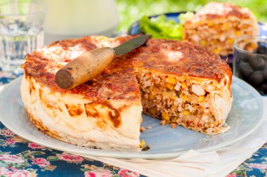 Meksika tavuk ve Mısır Tortilla pasta