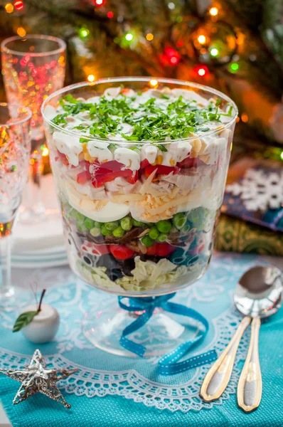 Christmas Layered Salad — Stock Photo, Image