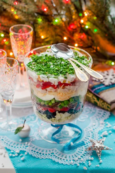 Christmas Layered Salad — Stock Photo, Image