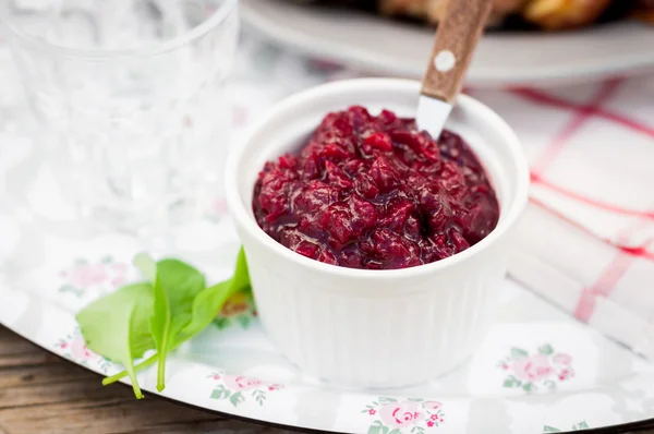 Cranberry Red Onion Sauce — Stock Photo, Image