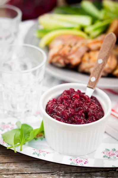 Cranberry Red Onion Sauce — Stock Photo, Image