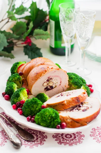 Christmas Turkey Breast Roll — Stock Photo, Image