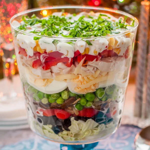 Salada de Natal em camadas — Fotografia de Stock