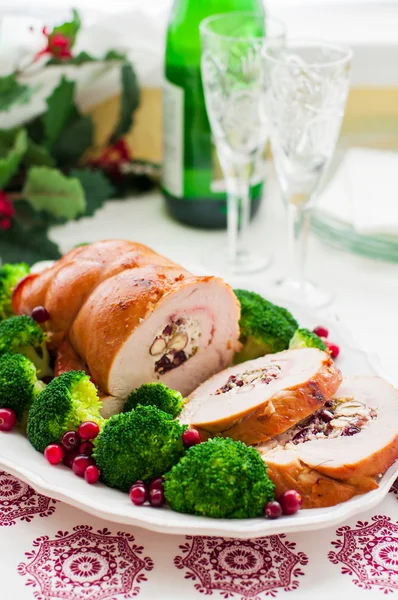 Christmas Turkey Breast Roll — Stock Photo, Image