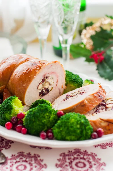 Navidad pavo pecho rollo — Foto de Stock