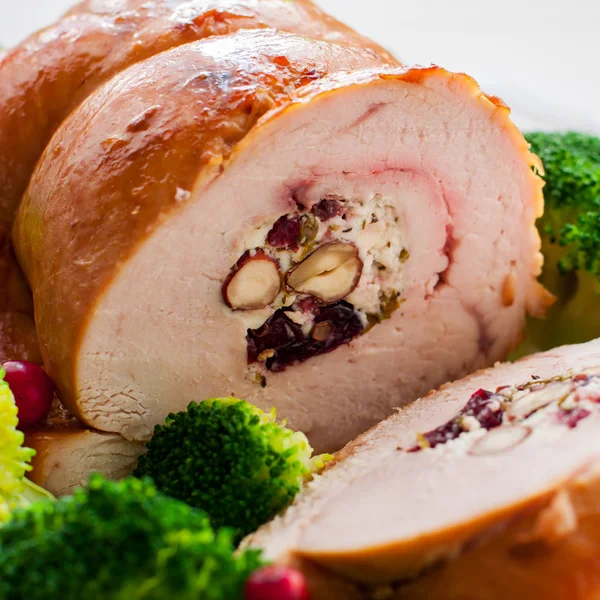 Christmas Turkey Breast Roll — Stock Photo, Image