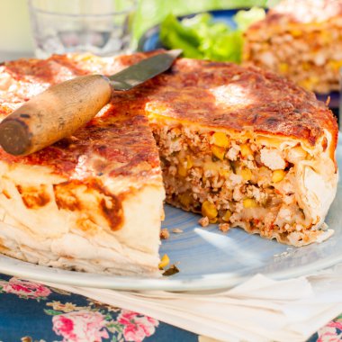 Meksika tavuk ve Mısır Tortilla pasta