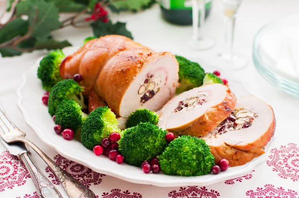 Christmas Turkey Breast Roll — Stock Photo, Image