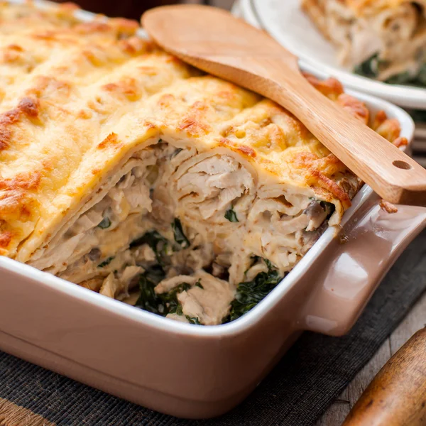 Cheese Crusted Crepe Bake — Stock Photo, Image