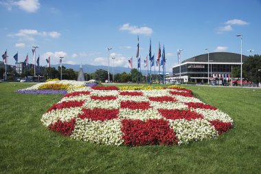 Çiçek tasarım desen Crest Hırvatistan Merkezi Zagreb, Hırvatistan