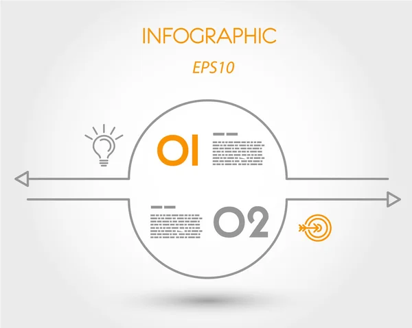 Lineaire infographic lange boog — Stockvector