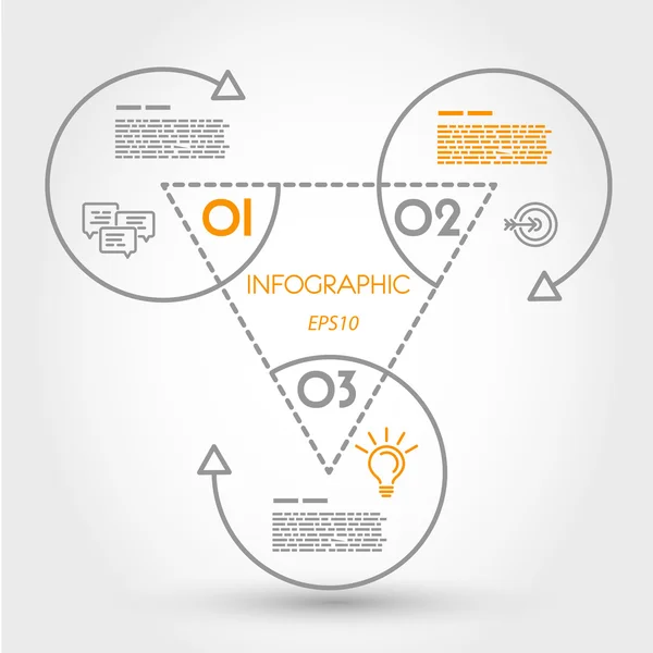 Lineaire infographic sjabloon van ringen — Stockvector