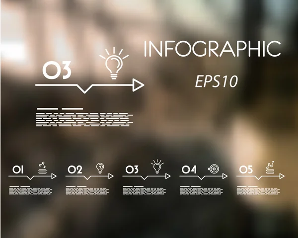 Jeu infographique linéaire blanc de flèches avec icônes — Image vectorielle