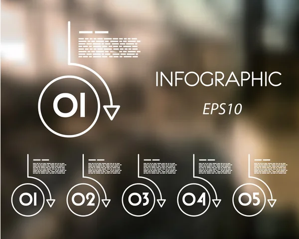 Witte lineaire infographic set van ringen — Stockvector