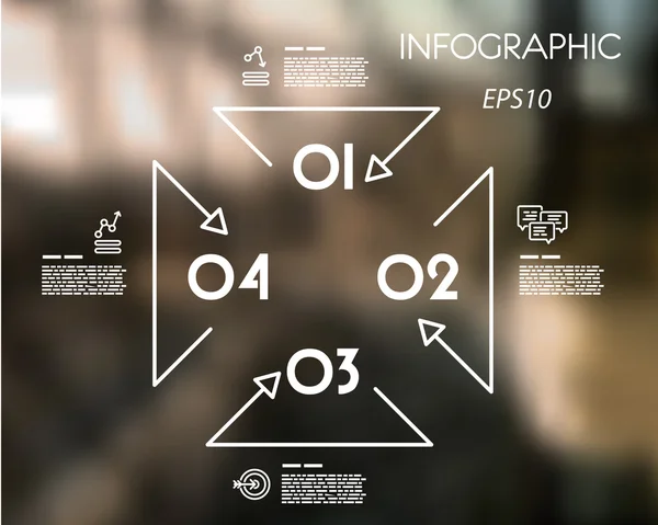 Gabarit triangulaire infographique linéaire blanc — Image vectorielle