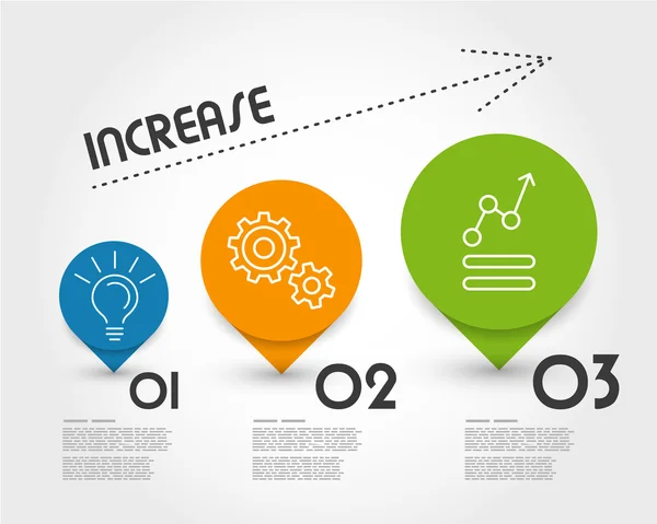 Kleurrijke verhoging infographic — Stockvector
