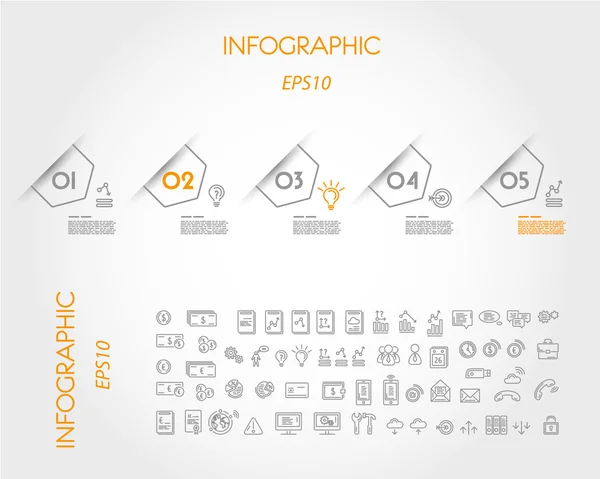 Lineaire infographic schuine pijlen — Stockvector