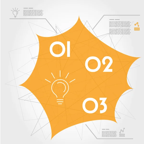 Modèle web orange avec trois options — Image vectorielle