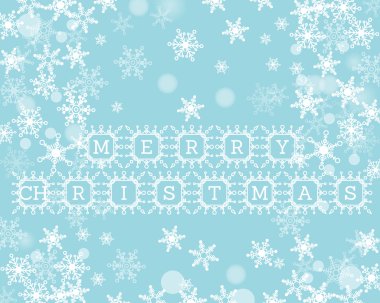 Mavi Noel arkaplanı ve kar taneleri