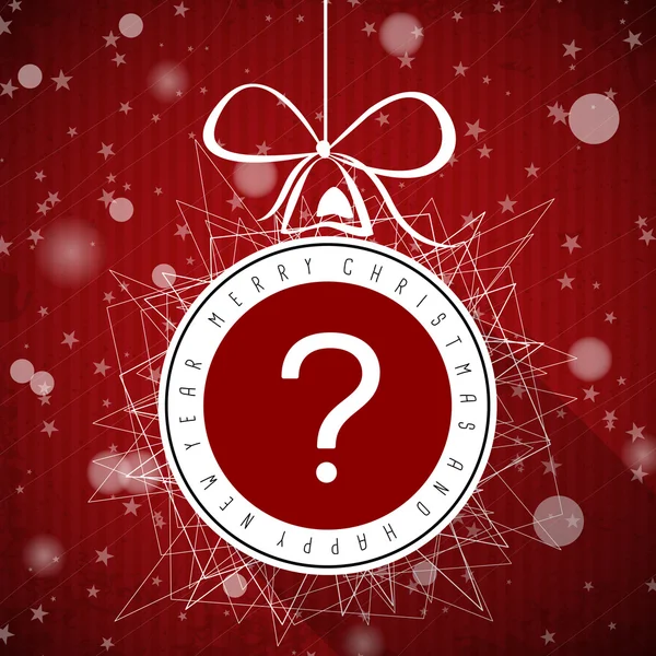 Red christmas ball with question mark — Stock Vector