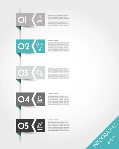 Turquoise stickers met pijl en nummers — Stockvector