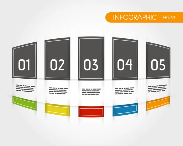Kleurrijke afgeronde infographics met rand — Stockvector