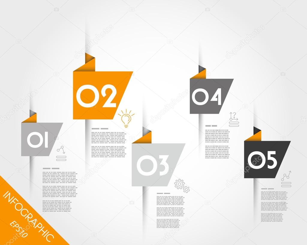 orange origami oblique timeline with stieckers