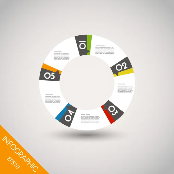 Kleurrijke infographic ring met vijf opties — Stockvector