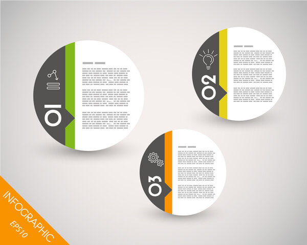 three colorful infographic balls