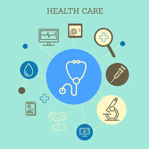 Health care flat template — Stock Vector