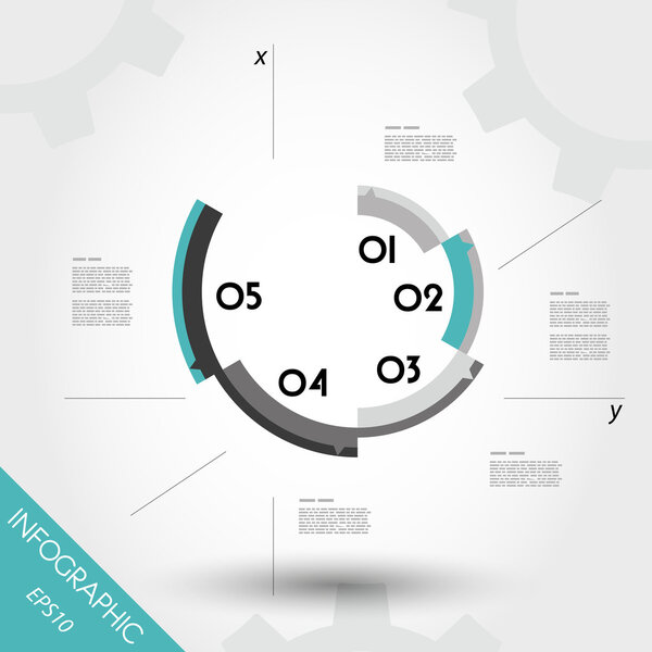 turquoise infographic template with axis