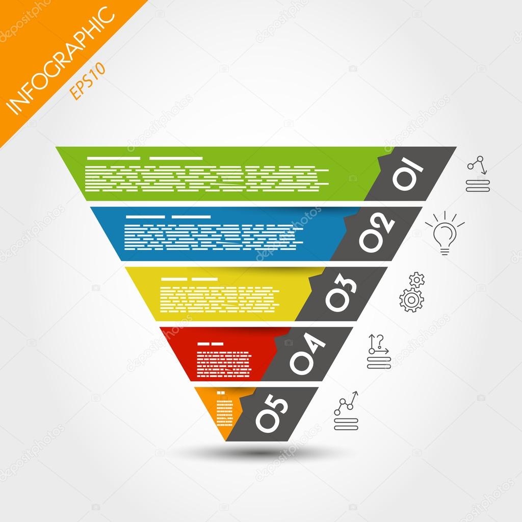 colorful infographic reversed pyramid