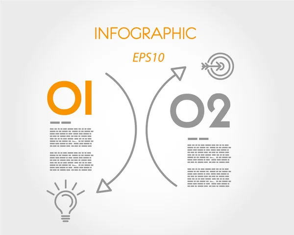 Oranje boog lijn infographic — Stockvector