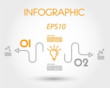 Doğrusal basit infographics ampul ile
