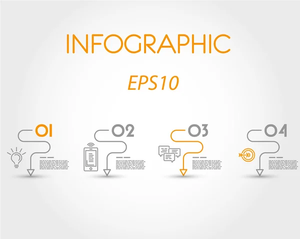 Infografía lineal simple con curvas — Archivo Imágenes Vectoriales