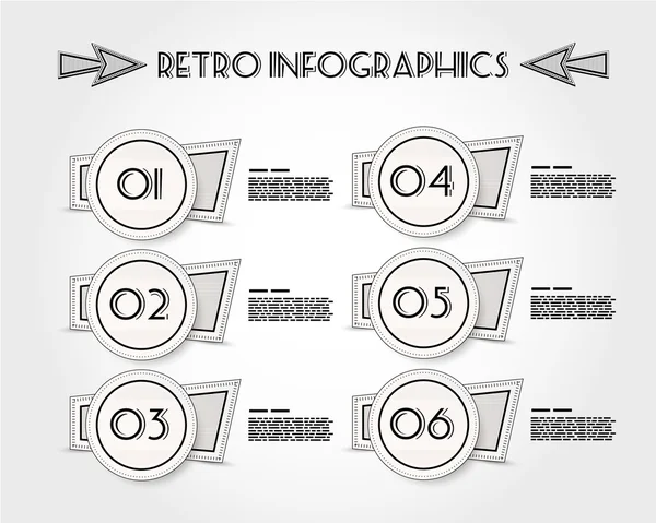 Retro circle infographic stickers — Stock Vector