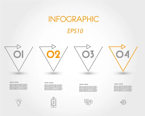 Set d'infographie linéaire triangulaire — Image vectorielle