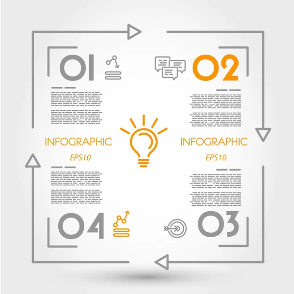 Quadrato infografico lineare — Vettoriale Stock