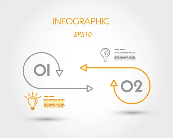 Lienar due opzioni infografiche — Vettoriale Stock