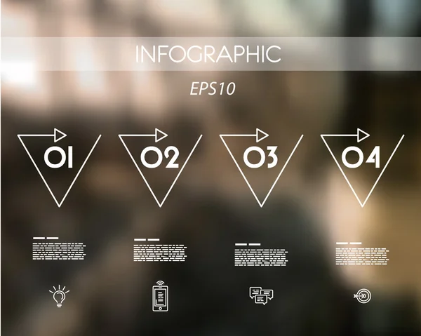 White triangular linear infographic set — Stock Vector